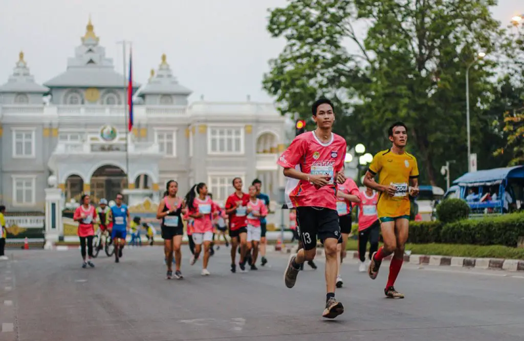 Các runner chạy tại giải Vientian International Half Marathon năm 2019 diễn ra tại Vientain, Lào.