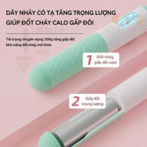 Dây Nhảy Không Dây Dây Nhảy Đếm Số Thông Minh Tính Lượng CALO Đốt Cháy Tặng Kèm Tạ Sắt Dây Dài Thay Thế Tập Tại Nhà