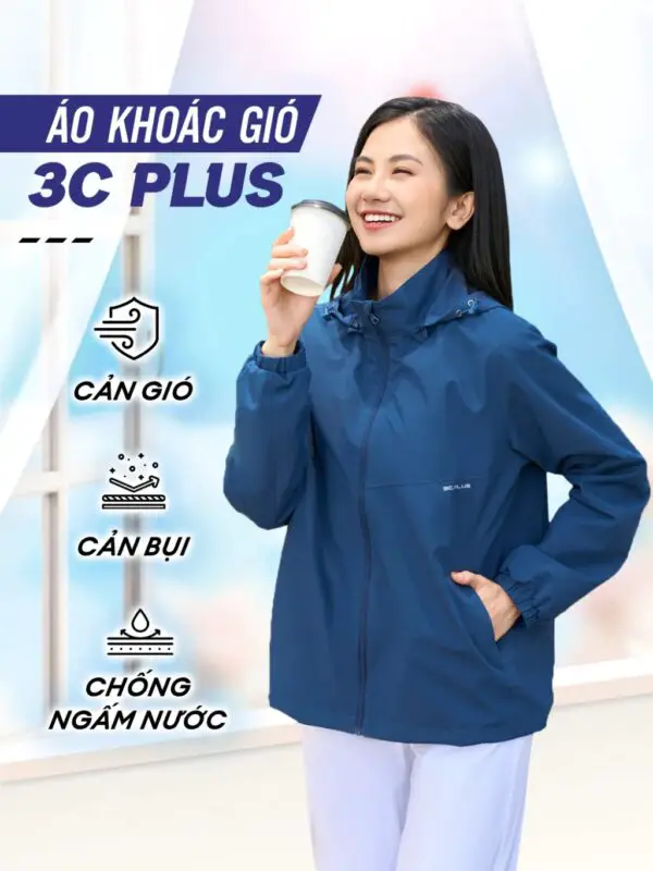 Áo khoác gió nữ YODY 3C PLUS cao cấp khoác nhẹ chống thấm nước, cản gió chống bụi AKN5040