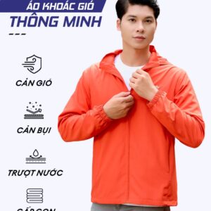 Áo gió nam thông minh YODY trượt nước cản gió cản bụi có mũ gấp gọn nhẹ thoải mái khi mặc - AKM5041