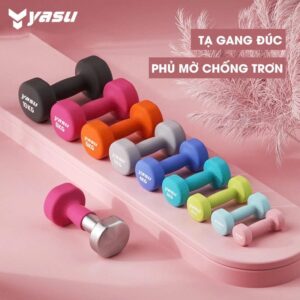 Tạ Tay gang đặc bọc cao su Yasu tập gym, Yoga Pilates (1 chiếc )